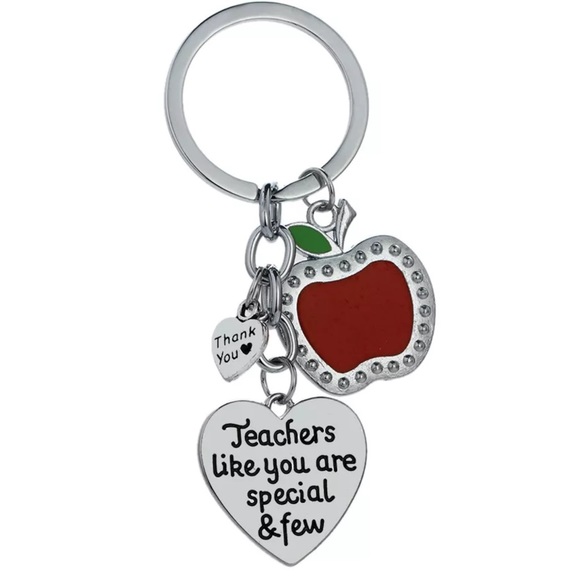 Other - Teacher heart keychain Apple thank you Silver gift